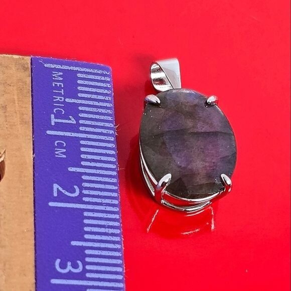 Natural Labradorite  925 Sterling Silver Pendant - Picture 7 of 8